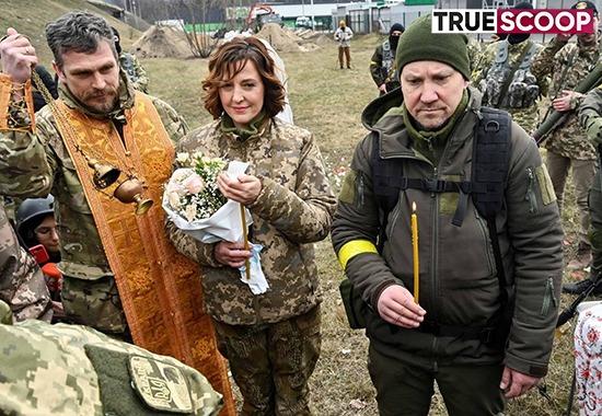 Russia-Ukraine-War Russia-Ukraine-Conflict Two-soldiers-wedding