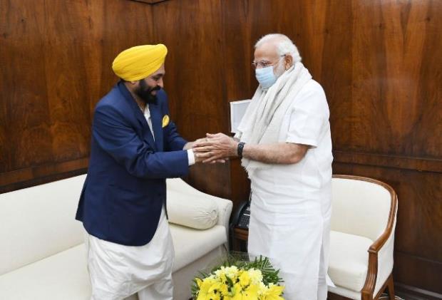 Punjab-CM-Bhagwant-Mann Prime-Minister-Narendra-Modi Punjab-CM-Meets-PM