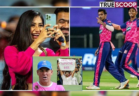 IPL: Chahal sends a flying kiss to wife Dhanashree, Watch Lovely moment; Fan holds Warne’s poster