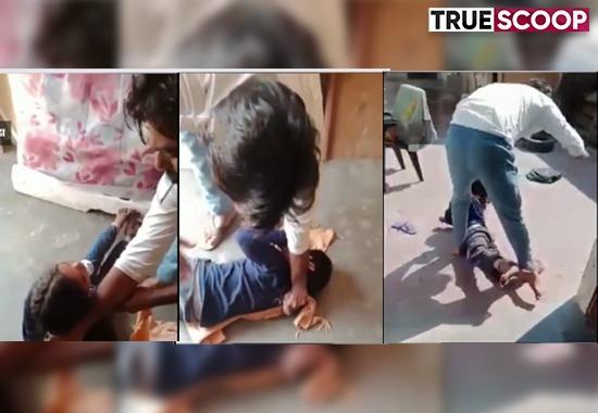 Viral Video: Father of 8-year-old daughter brutally thrashed her after quarrel with wife