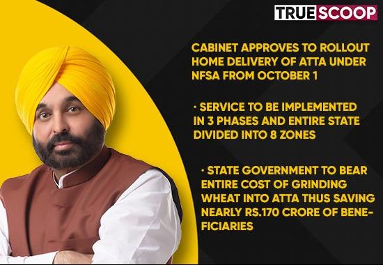 Punjab Cabinet approves to roll out home delivery of Atta under NFSA from October 1st 