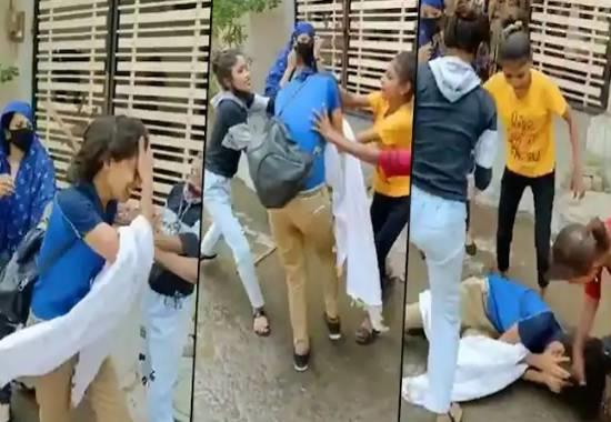 Domino’s Pizza girl employee mercilessly thrashed by a group of women in Indore; Video Viral