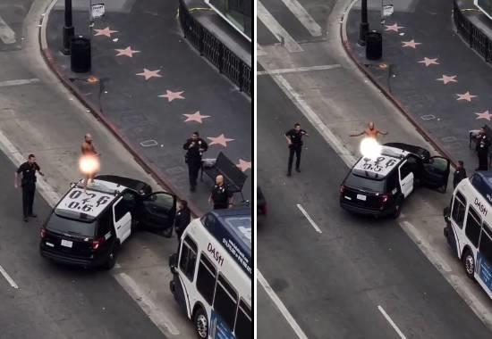 Hollywood, USA: Naked man dances on LAPD cruiser in viral video; vandalizes car after asked to stop
