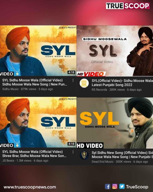 Sidhu Moosewala’s SYL song: Fraudsters make millions of views by creating fake posters of the song