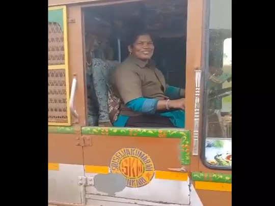 Woman drives truck with a 'smile' on her face as video goes viral, Twitteratis applaud her; Watch | Viral-video-of-Woman-driving-Truck,-Woman-Driving-Truck,-Tamil-Nadu-Woman-driving-Truck-Video- True Scoop