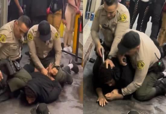 Inglewood, California: 'Black' security guard brutally thrashed by Los Angeles County deputies, put gun to his head; Video Viral