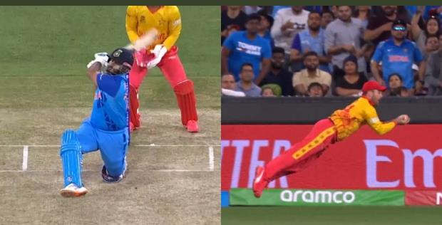 IND vs ZIM T20 WC 2022: Flying Ryan Burls pulls off a stunner to dismiss Rishabh Pant at 3; Watch Here