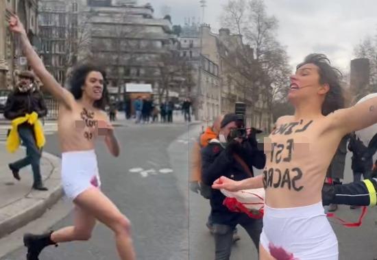Paris abortion law: Women activists go topless on streets against anti-abortion demonstrations; Video Viral