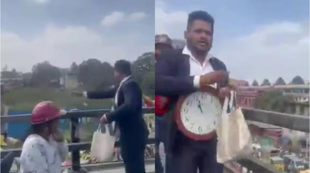 Bengaluru Man showers cash from flyover, triggers wild scramble as people throng to collect; Video Viral